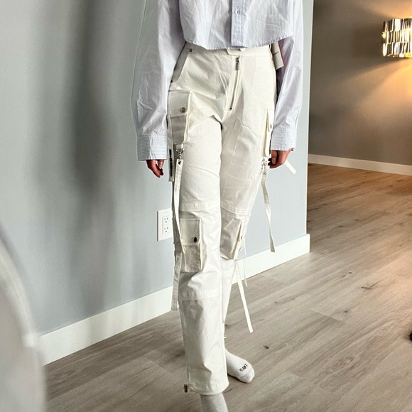 White Cargo Pants - Picture 1 of 5
